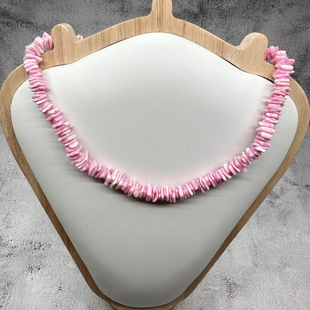 Pink Shell Chip Necklace Boho Coastal Statement Cottagecore Y2K Beach Jewelry